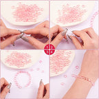 UR URLIFEHALL 100 Pcs Pink Spray Painted Glass Star Beads with Glitter Powder Glass Beads for Earring Bracelet Necklace Jewelry DIY Making - color: 100pcs-8x8.5x4mm-pink star glitter glass beads