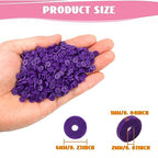 2000Pcs White Clay Beads Polymer Clay Spacer Beads Flat Beads 6mm Round Heishi Vinyl Beads for DIY Craft Gift Adults Bracelets Necklace Jewelry Making Earring Accessories (Purple) - color: Purple