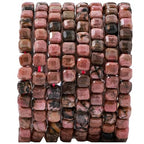 Natural Faceted Rhodochrosite Cube Stone Beads 5-5.5mm 60pcs/str Loose Square Semi Gemstone Stone Beads for Making Bracelets Necklace Earrings - color: Rhodochrosite