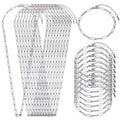 SMYHTGLIF 20 Pack Stainless Steel Bulk Necklace Bracelet Chain for Jewelry Making 4mm Paperclip Necklace Bracelet Chains for Women - color: Silver