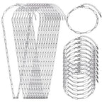 SMYHTGLIF 20 Pack Stainless Steel Bulk Necklace Bracelet Chain for Jewelry Making 4mm Paperclip Necklace Bracelet Chains for Women - color: Silver