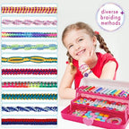 TingingYuli Friendship Bracelet Making Kit for Girls 8-12, DIY String Bracelet Maker with 3-Layer Storage Box, Arts and Crafts for Kids Ages 6-12, Easter Christmas Birthday Gift Set - color: White/Rose