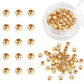 BEADIA 14K Gold Plated Cube Spacer Beads Round 3x3mm 50pcs for Jewelry Making Findings Non Tarnish - color: 14K Gold, size: 3x3mm Round Cube