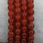 Angelstones Handmade Natural Healing Gemstone 8mm Round Beads Stretch Crystal Bracelet 7 Inch Unisex - color: Red Agate