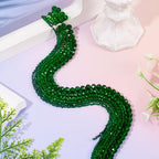 6 Strands Faceted Crystal Glass Beads Strands 3/4/6/8mm Rondelle Electroplate Glass Loose Spacer Beads Pearl Luster Plated for DIY Bracelet Necklace Jewelry Making, Dark Green - color: 2/3/4/6/8mm-Dark Green