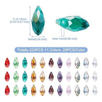 Craftdady 220Pcs Faceted Glass Teardrop Beads AB Color Briolette Crystal Beads Czech Crystal Charms Water Drop Spacer Beads for Crafts Sun Catcher Jewelry Making - color: Mixed Colors, 11.5~13x6mm
