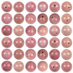 100pcs Natural Stone Beads 8mm Pink Rhodochrosite Round Genuine Real Stone Beading Loose Gemstone Hole Size 1mm DIY Charm Smooth Beads for Bracelets Necklaces Earrings Jewelry Making Crafts - color: Pink Rhodochrosite