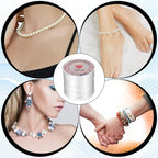2 Rolls 0.5 mm Stretchy Bracelet String, Elastic String for Bracelets, Clear Elastic Cord, Clay Bead Cord, Jewelry Thread, Wear-Resistant Bead Stings for Bracelet, Necklaces, DIY Crafts (50 m/Roll
