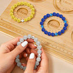 256Pcs 10mm Rhinestone Beads Kit 3 Colors, Round Sparkle Disco Ball Rhinestone Beads Set with Cross Charms and Accessories for DIY Baseball Necklaces Bracelets Earrings Jewelry Making - color: White, Deep Blue & Yellow