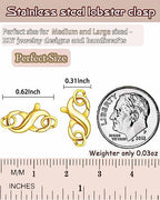 Dailyacc Double Opening Lobster Clasp 316 Stainless Steel Silver and Gold Pleted Necklace Bracelet Extender Clasps and Closures for DIY Jewelry - color: Gold 3Pcs, size: 16mm × 8mm