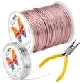 16 Gauge(1.5mm) Aluminum Wire 164 Feet(50 M) KSVZS Bendable Metal Wire for Crafts, Sculpting, Armature, Jewelry Making【3-in-1】+18 Gauge(1.0 mm) 32.8 Ft(10 M)+1 Plier(Pink) - size: 16Gauge, style: Pink