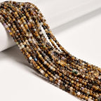 JM Design 3mm 122Pcs Multi-Color Mixed Gemstone Smooth Round Beads, 15" Strand Gemstone Loose Spacer Stone Beads for Jewelry Making Craft DIY Necklace - size: 3mm