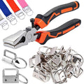 Key Fob Hardware Set with Pliers Tool, 50 Pieces 1 Inch Silver Lanyard Hardware for Keychain and Wristlet, DIY Craft Supplies - color: 50 Pcs