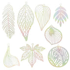 Dazzling Colorful Filigree Charms Hollow Out Multicolor Geometric Filigree Pendants for DIY Jewelry Making Earrings Necklaces Components - color: Leaf