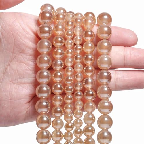 Stone Beads, 45pcs Brown Agate, 8mm Round Loose Beads for Jewelry Making, Bracelets, with Bag, String & Card - color: Brown Agate, size: 8mm