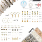 TOIPINIO Bracelet Making Kit Jewelry Making Supplies Kit Natural Stone Beads for Irregular Natural Stone with for DIY Craft 1736PC Friendship Bracelet/Necklace/Earrings for Adults (Dalmatian Jasper) - color: Dalmatian Jasper