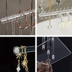 lengnoyp Premium Jewelry Stand, Earring Holder, Necklace Holder Stand, Clear 3-Tier Acrylic Large Storage Jewelry Organizer Stand & Bracelet/Bangles Stand, 48 Earring Holes Display Stands - size: 3-tier