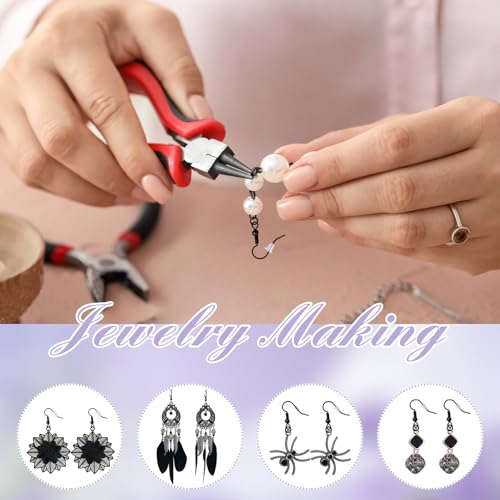 TOAOB 300pcs Earring Hooks Kits Black French Ear Wires with Ball and Coil 18mm Fish Hook Earring Making Supplies with Jump Rings and Clear Silicone Ear Backs for DIY Jewelry Findings - color: Black