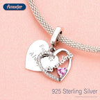 Love Family Friendship Graduation Mothers Nurses Day S925 Bead Pendant Charms for Pandora Bracelets Necklaces, Gifts Women, for Anniversary Birthday Valentines Day Christmas, Silver Gold - style: Grandma Charms Forever & Always