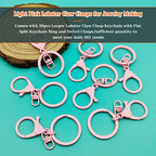 30Pcs Lobster Claw Clasps Keychain for Jewelry Making,Metal Lobster Clasp Swivel Trigger Clips with Swivel Clasps Hook Clips Flat Split Keychain Ring for DIY Craft Jewelry Making(Light Pink) - color: Light Pink