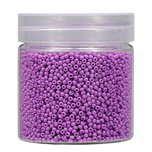 Bala&Fillic Size Almost Uniform 2mm Round Seed Beads 10000pcs /110 Grams in Box Purple Color 12/0 Small Glass Seed Beads for Jewelry Making, Hole 0.6mm (Purple) - color: Purple