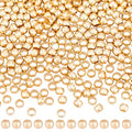 Beebeecraft 1 Box 300Pcs Round Crimp Beads 14K Gold Filled Brass Spacer Stopper Bead Clamp Ends Rondelle Crimper Beads for Jewelry Making - size: 3mm
