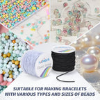 Elastic Cord 2 Rolls, 330 Feet, 1mm Sturdy Stretchy String, Elastic String for Bracelets, Beading, Necklaces, Jewelry Making, and Craft Supplies