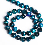 6mm 60PCS Blue Tiger Eye Beads Natural Stone Gemstone Spacer Loose Beads for Jewelry Making DIY Bracelet Semi Precious Beads Strand 15 inches - color: Blue Tiger Eye Stone, size: 6mm