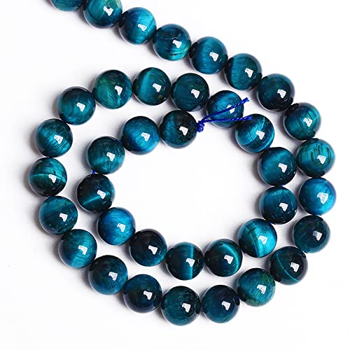 6mm 60PCS Blue Tiger Eye Beads Natural Stone Gemstone Spacer Loose Beads for Jewelry Making DIY Bracelet Semi Precious Beads Strand 15 inches - color: Blue Tiger Eye Stone, size: 6mm