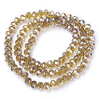 Craftdady 10 Strands 4mm Crystal Glass Briolette Beads Faceted Luster Rondelle Spacer Beads Electroplate Tiny Loose Beads About 1250pcs for Jewelry Craft Necklace Earring Bracelet, Dark Goldenrod - color: Dark Goldenrod, size: 4mm