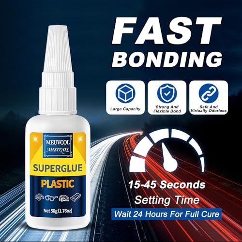 Plastic Glue 100g for Model, 3D Printing Repair, Legos & Miniatures, Fast-Setting Heavy Duty Plastic Adhesive for PLA, ABS, PVC, Acrylic, Car, Includes 6 Precision Micro-Tips, Super Glue for Plastic - size: 100g, style: Plastic Glue