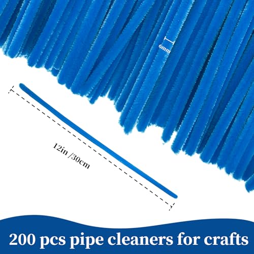 Blue Pipe Cleaners,Pipe Cleaners Craft,Arts and Crafts,Craft Supplies,Art Supplies,School Halloween Party Treat Bags,Girl Toys - color: Blue