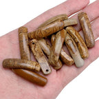 BEADIA Natural Curved Brown Picture Jasper Stone Beads 36x10mm 4pcs for DIY Bracelet Jewelry Making - color: Brown Picture Jasper