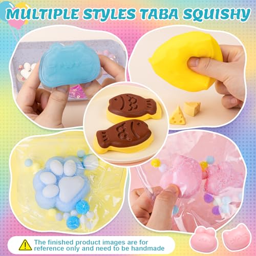 Taba Squishy Making Kit, DIY Taba Squishy Kit, 18oz FuFu Squishy 7 Molds Silicone, Liquid Silicone 1:1 AB Ratio Epoxy Resin Mix for Squishy, Stress Relief Taba Squishies, Gifts for Any Occasion