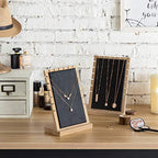 MyGift Modern Bamboo Necklace Jewelry Tabletop Display Boards, Set of 2,Black - color: Black