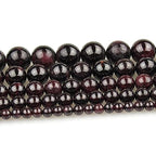 MJDCB Natural Stone Beads Garnet Round Loose Beads for Jewelry Making DIY Bracelet Necklace (4mm) - color: Garnet, size: 4mm