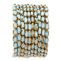 Glass Rice Beads Peacock Green 4x6mm 50pcs Faceted Oval Golden Edge Crystal Loose Beads for DIY Craft Jewelry Making - color: Peacock Green