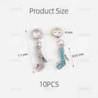 AUEAR, Fashion Crystal High Heel Shoe Shape Charms Bulk Pendant Jewelry Findings for Jewelry Making Necklace Bracelet DIY - color: Silver & Blue