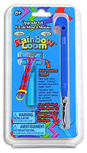 Rainbow Loom® Blue Upgrade Kit, Features a Blue Metal Hook and a Mini Loom to Make Bracelets, for Ages 7+; Rubber Bands are NOT Included - color: Blue