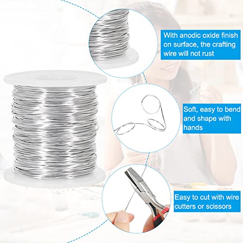 Tenn Well 20 Gauge Jewelry Wire, 328 Feet 0.8mm Bendable Aluminum Craft Wire for Jewelry Making, Beading, Sculpting and Bonsai Training - color: Silver, size: 20 Gauge