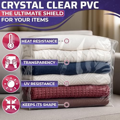 16x24 Shrink Wrap Bags for Gifts – 50 Pcs Clear Heat Shrink Wrap for Mother’s Day Packaging, Works with Hair Dryer at Medium Temperature – Neat Storage for Clothing, Cosmetics, Boxes & Bulky Items - size: 1 count (Pack of 50)