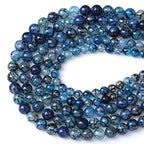 45pcs 8mm Natural Blue Dragon Vein Agate Stone Beads Crystal Healing Energy Beads for Jewelry Making DIY Bracelet Necklace Earrings 15" (Blue Dragon Vein Agate, 8mm) - color: Blue Dragon Vein Agate, size: 8mm