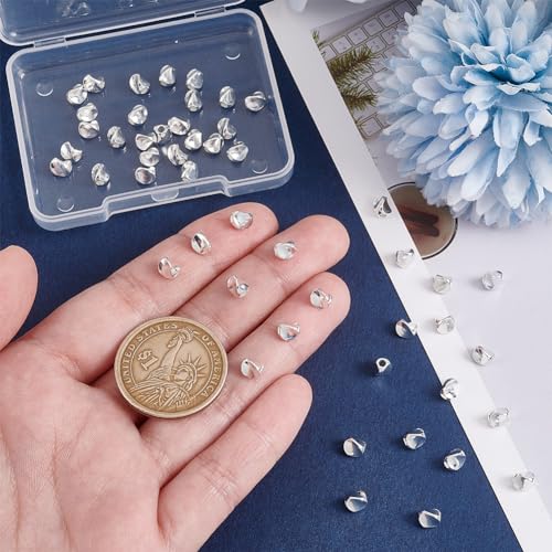 PH PandaHall 50PCS 925 Sterling Silver Beads for Jewelry Making, 4.5mm Triangle Brass Spacer Beads Long-Lasting Plated Loose Beads for Bracelet Necklace Earring Jewelry Making, Hole: 1.8mm - color: 925 Sterling Silver