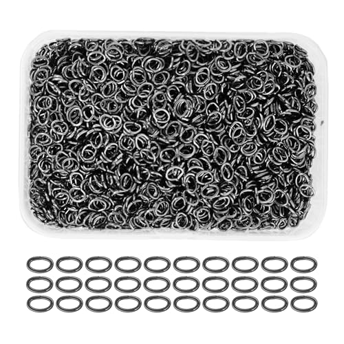 Mandala Crafts 5600 Pcs Oval Gunmetal Jump Rings Kit - 4X3mm, 0.5mm Wire, Nickel &, Tarnish & Rust Resistant, Ideal for Jewelry Making & Crafting - color: Gunmetal, size: 4X3mm