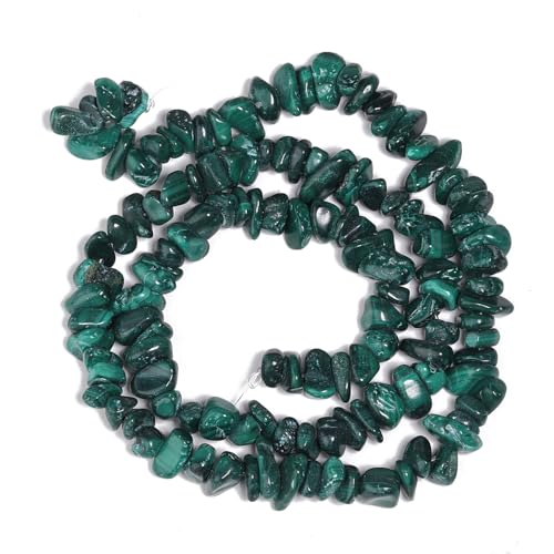 30in Malachite Natural Chip Stone Beads 5-8mm About 230pcs, Irregular Drilled Dark Green Bead for Bracelets Jewelry Making Supplies for Adults, DIY Crafts. - color: Malachite