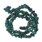 30in Malachite Natural Chip Stone Beads 5-8mm About 230pcs, Irregular Drilled Dark Green Bead for Bracelets Jewelry Making Supplies for Adults, DIY Crafts. - color: Malachite