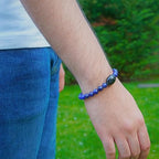 Black Obisidian Bracelets for Men 8" Inch Full Stretch Healing Crystal Bracelet, Beaded Charm Bracelet for Men Gifts Fathers Day Anniversary Birthday Gifts for Him - color: Sodalite & Black Onyx