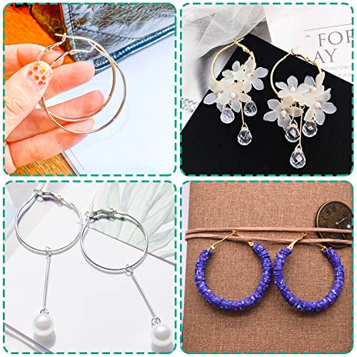 60Pcs Hoop Earring Findings Stainless Steel Earrings Beading Round Earrings Open Beading Hoop for Jewelry Making DIY Crafts Art Creation (60mm) - color: 60mm