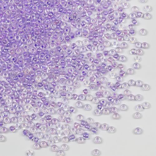 Bulk 3mm Purple Seed Beads for Jewelry Making 110 Grams About 3200pcs,8/0 Glass Craft Beads for Making Earrings, Bracelets, Pendants, Waist Jewelry, DIY Handmade Seed Beads (Purple) - color: Purple, size: 3mm