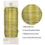 22 Gauge Golden Metal Floral Wire,38 Yards/35 Meters,for Christmas Wreaths,Tree Decoration,Flower Arrangement,Craft Wire,Flower Wire,Garden Wires,Flowers Bouquet Accessories,Jewelry Wires DIY - size: 22Gauge-Golden-1P/38Yards